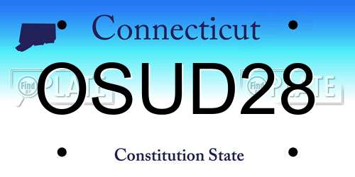 OSUD28 Connecticut License Plate