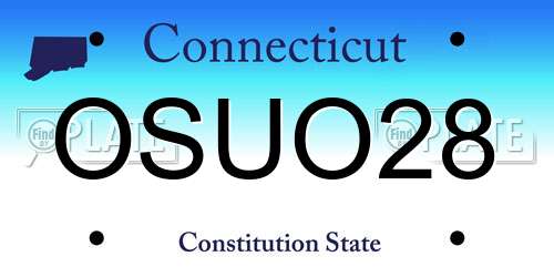 OSUO28 Connecticut License Plate