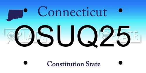OSUQ25 Connecticut License Plate