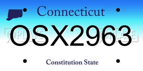 OSX2963 Connecticut License Plate