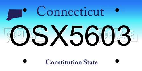 OSX5603 Connecticut License Plate