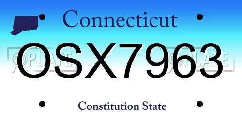 OSX7963 Connecticut License Plate