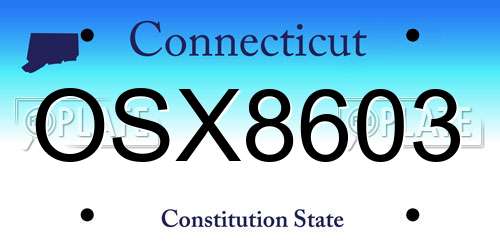 OSX8603 Connecticut License Plate