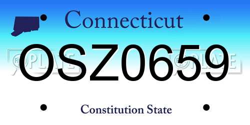 OSZ0659 Connecticut License Plate