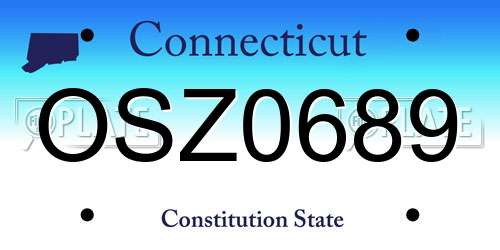OSZ0689 Connecticut License Plate
