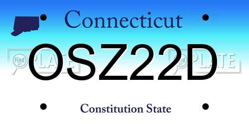 OSZ22D Connecticut License Plate