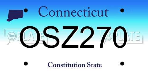 OSZ270 Connecticut License Plate