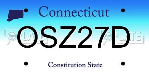 OSZ27D Connecticut License Plate