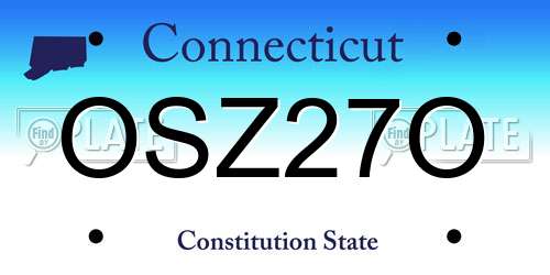 OSZ27O Connecticut License Plate