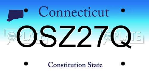 OSZ27Q Connecticut License Plate