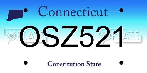 OSZ521 Connecticut License Plate