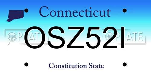 OSZ52I Connecticut License Plate