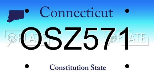 OSZ571 Connecticut License Plate