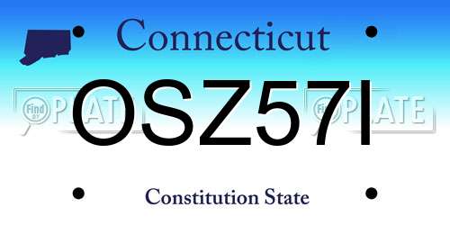 OSZ57I Connecticut License Plate