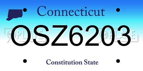 OSZ6203 Connecticut License Plate