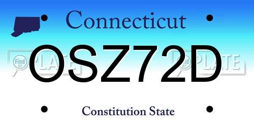 OSZ72D Connecticut License Plate
