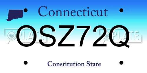 OSZ72Q Connecticut License Plate