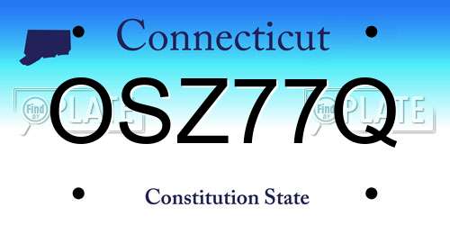 OSZ77Q Connecticut License Plate