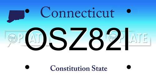 OSZ82I Connecticut License Plate