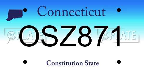 OSZ871 Connecticut License Plate