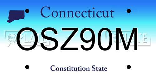 OSZ90M Connecticut License Plate