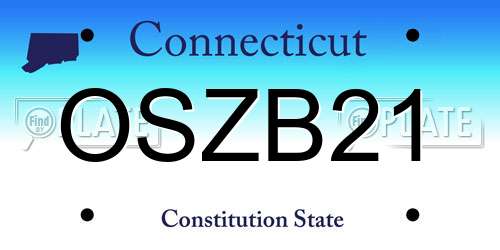 OSZB21 Connecticut License Plate