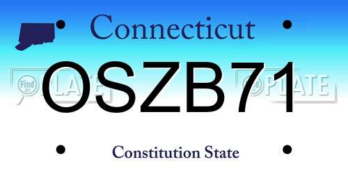 OSZB71 Connecticut License Plate
