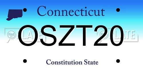 OSZT20 Connecticut License Plate