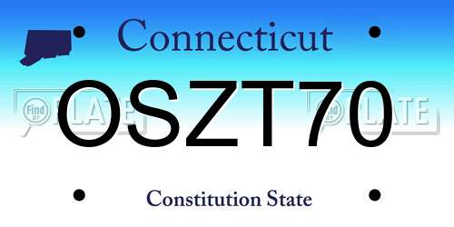 OSZT70 Connecticut License Plate