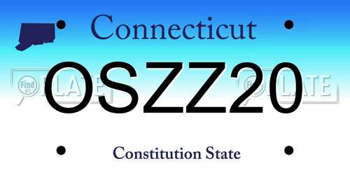 OSZZ20 Connecticut License Plate