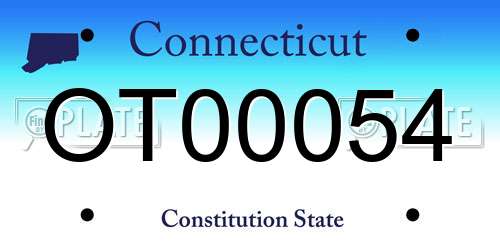 OT00054 Connecticut License Plate
