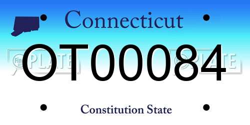 OT00084 Connecticut License Plate