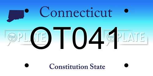 OT041 Connecticut License Plate