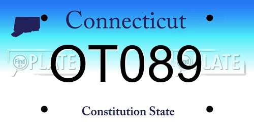 OT089 Connecticut License Plate