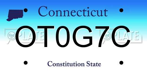 OT0G7C Connecticut License Plate