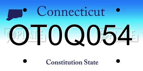 OT0Q054 Connecticut License Plate