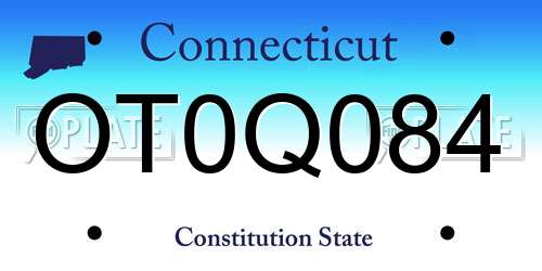OT0Q084 Connecticut License Plate