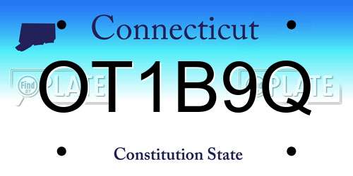 OT1B9Q Connecticut License Plate