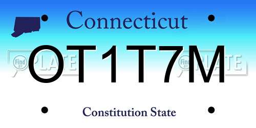 OT1T7M Connecticut License Plate