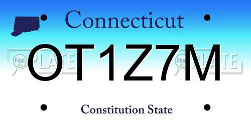 OT1Z7M Connecticut License Plate