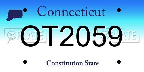 OT2059 Connecticut License Plate
