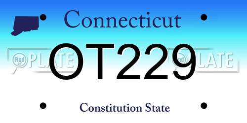OT229 Connecticut License Plate