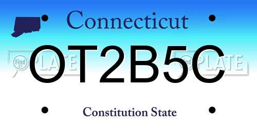 OT2B5C Connecticut License Plate