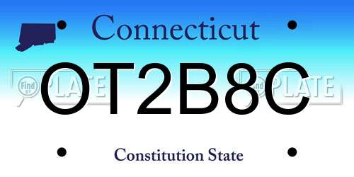 OT2B8C Connecticut License Plate