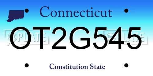OT2G545 Connecticut License Plate