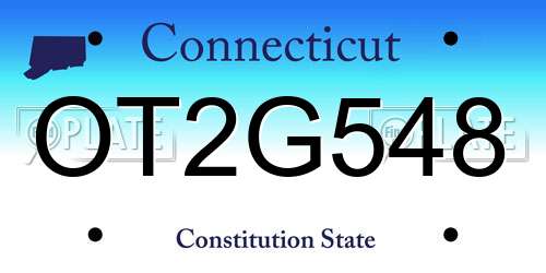 OT2G548 Connecticut License Plate