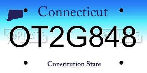 OT2G848 Connecticut License Plate