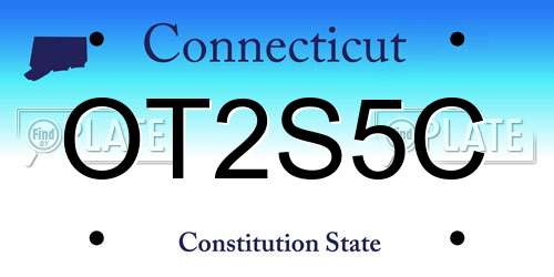 OT2S5C Connecticut License Plate