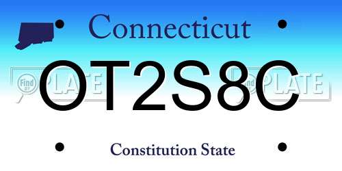 OT2S8C Connecticut License Plate