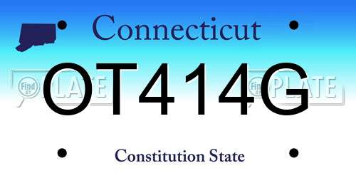 OT414G Connecticut License Plate